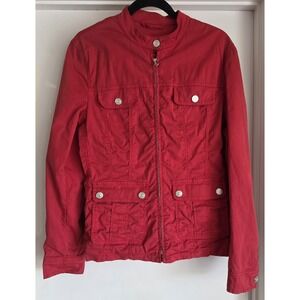 Escada Sport Red Utility Field Jacket M- Made in Italy - Designer Cotton Coat
